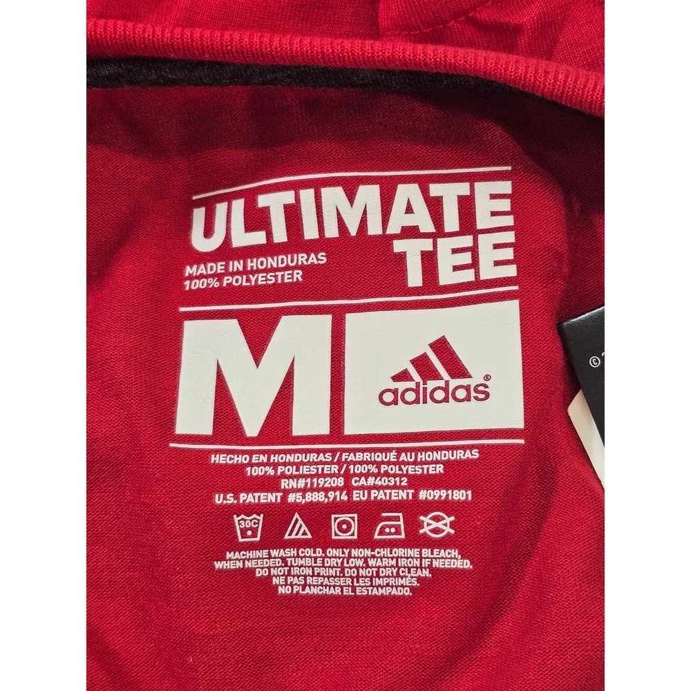 Adidas T-Shirt Mens‎ Medium Red Solid Louisville Basketball Ultimate Tee NWT NEW